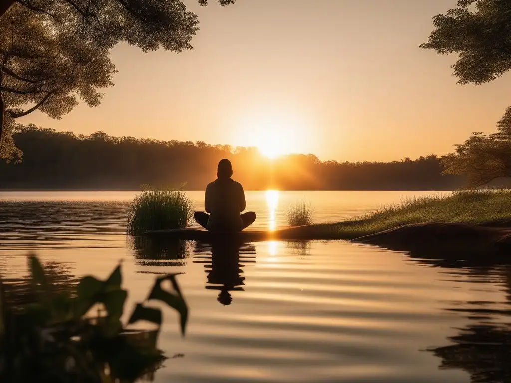 Niño practicando mindfulness en un hermoso lago - Beneficios del Mindfulness para niños y emociones