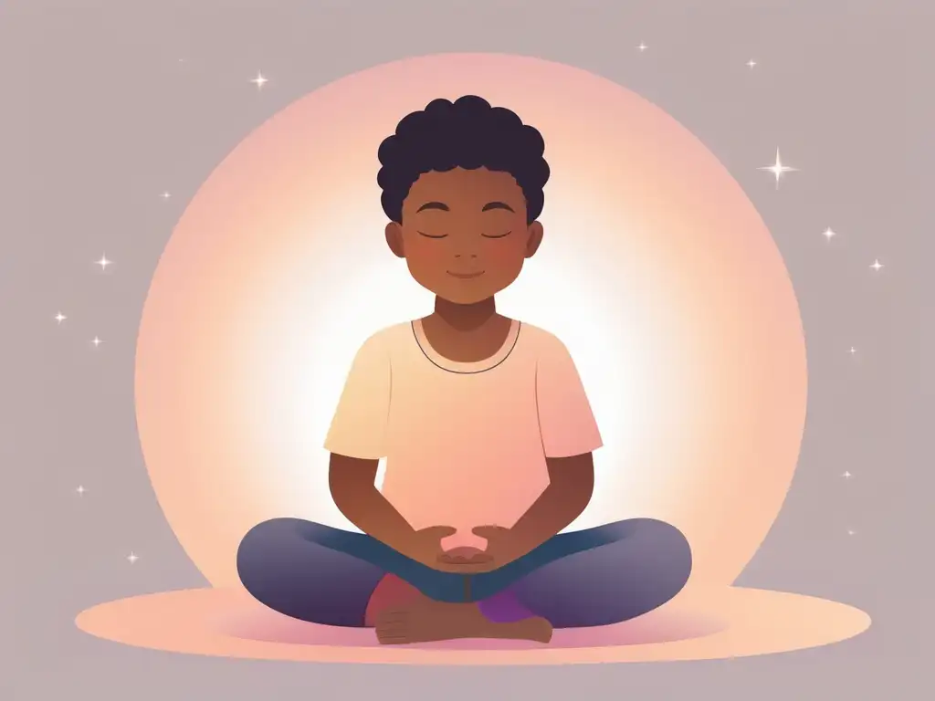 Niño en pose de meditación: Importancia del Mindfulness en niños para manejo del miedo