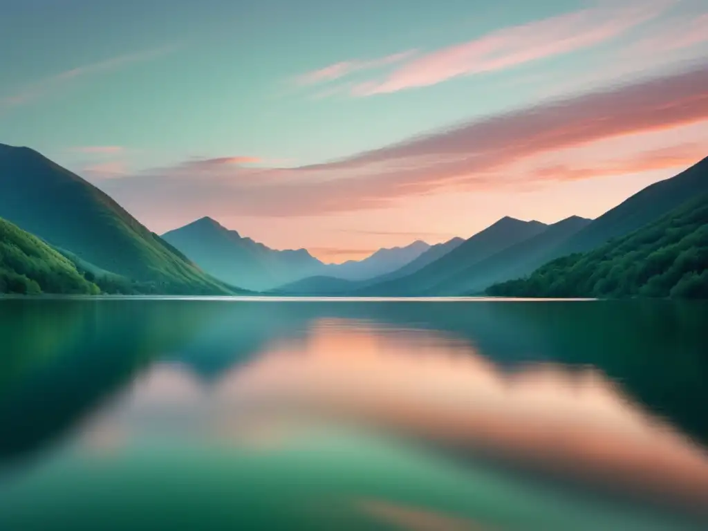 Paisaje tranquilo con lago y montañas: Técnicas neurocientíficas manejo estrés