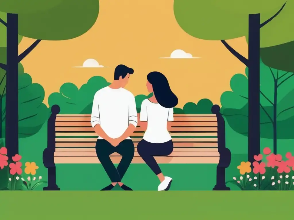 Consejos para mejorar relación de pareja: pareja en parque, conexión y confianza