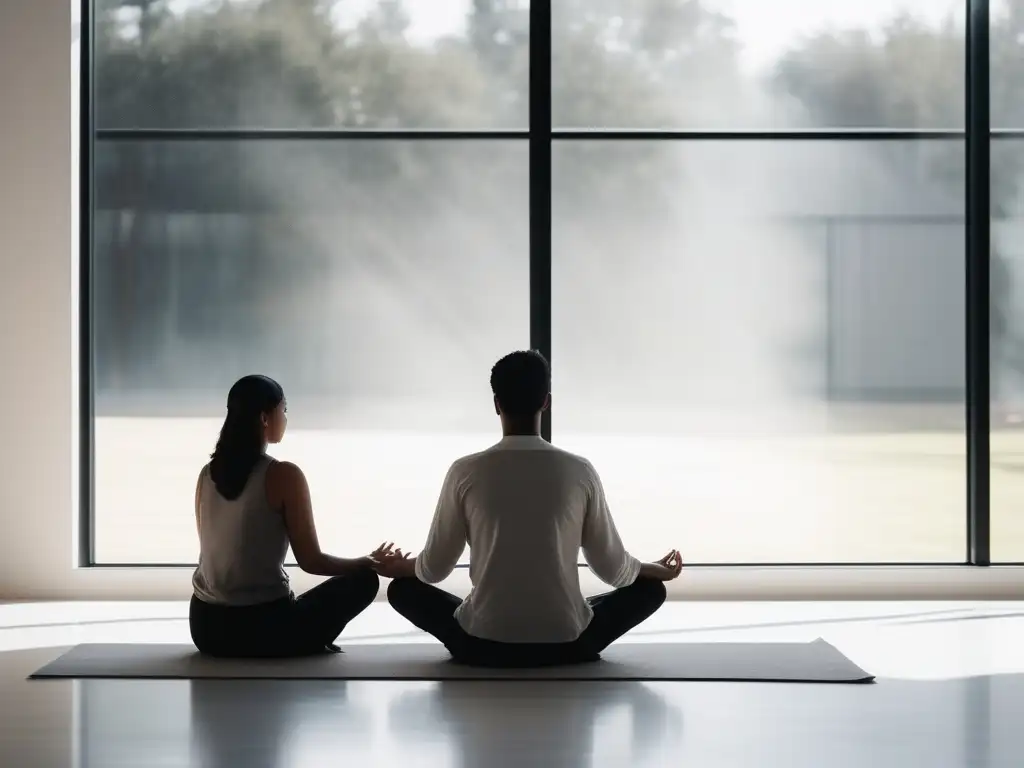 Beneficios de la meditación para relaciones: pareja en meditación, conexión y serenidad