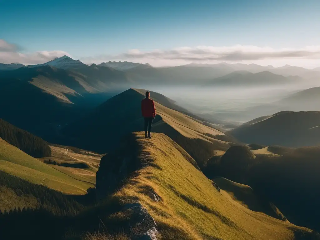 Persona empoderada y segura en la cima de una montaña - Técnicas de empoderamiento y autoestima