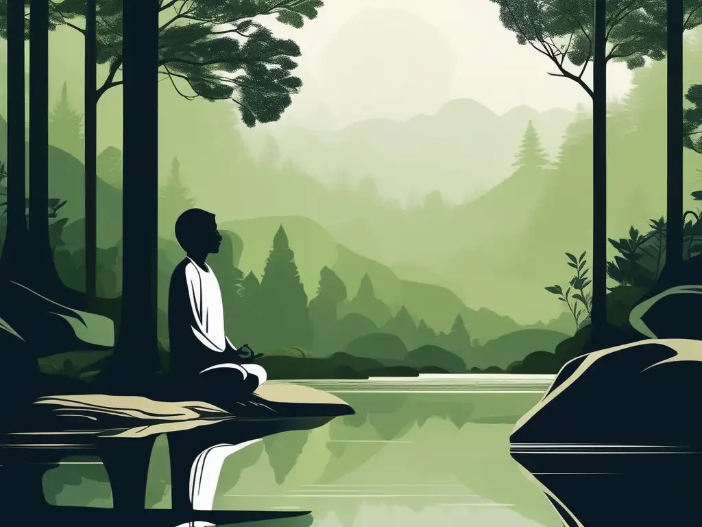 Persona meditando en entorno natural: Técnicas de mindfulness avanzado para objetivos