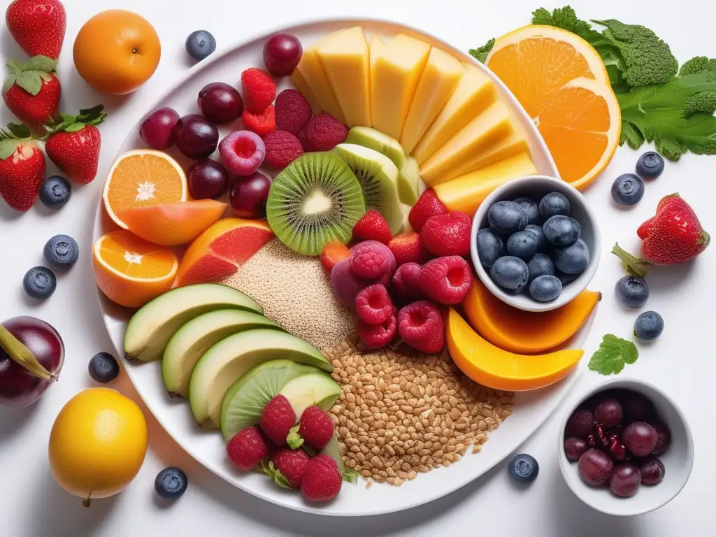 Plato colorido y nutritivo: Alimentos para energía y ánimo