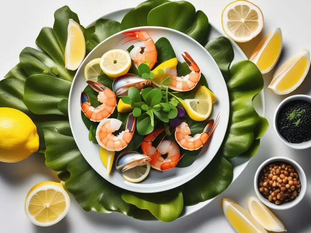 Plato de mariscos frescos con beneficios para la salud mental