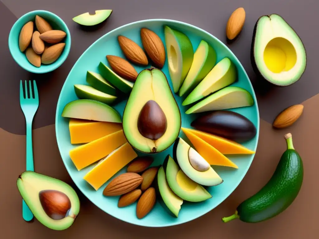 Alimentos ricos en vitamina E: almendras, aguacate, papaya y pimiento rojo