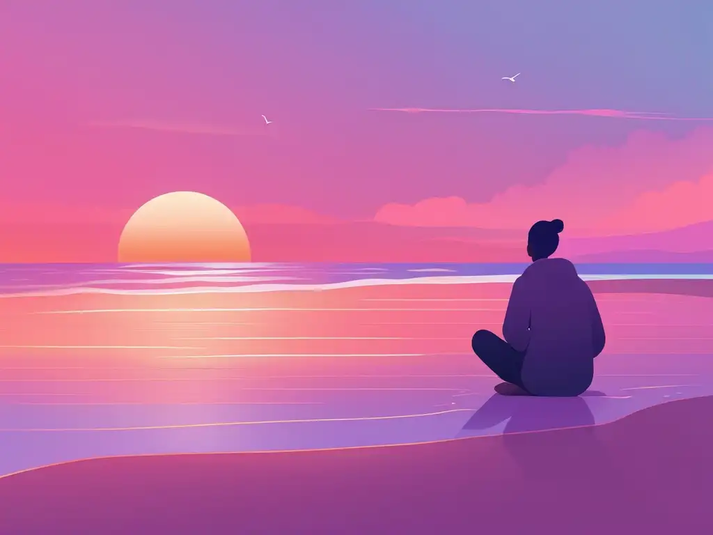 Playa al atardecer: Beneficios de mindfulness en trastorno de pánico