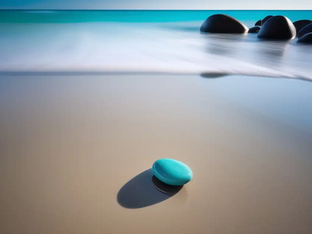 Playa tranquila con agua cristalina y pebble simétrico - Técnicas para elevar autoestima