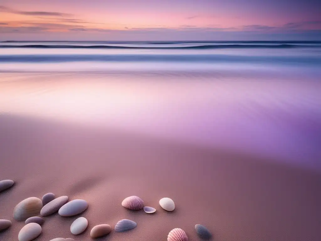 Playa serena al amanecer con práctica de mindfulness