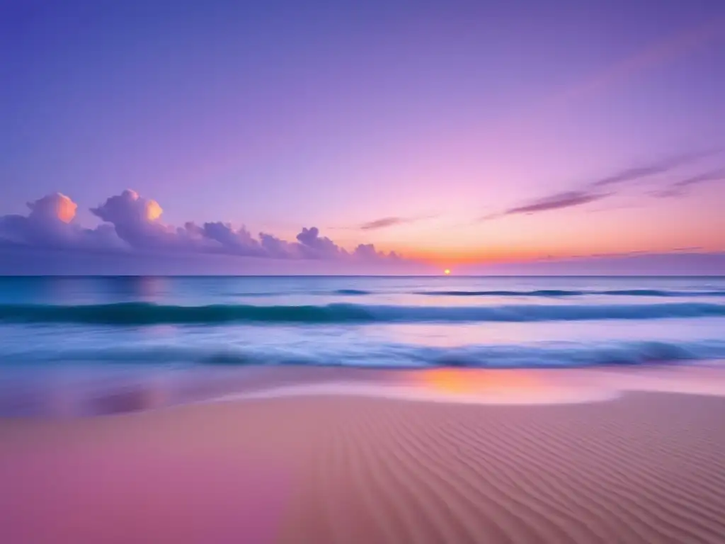 Importancia adaptabilidad en metas: playa serena al atardecer