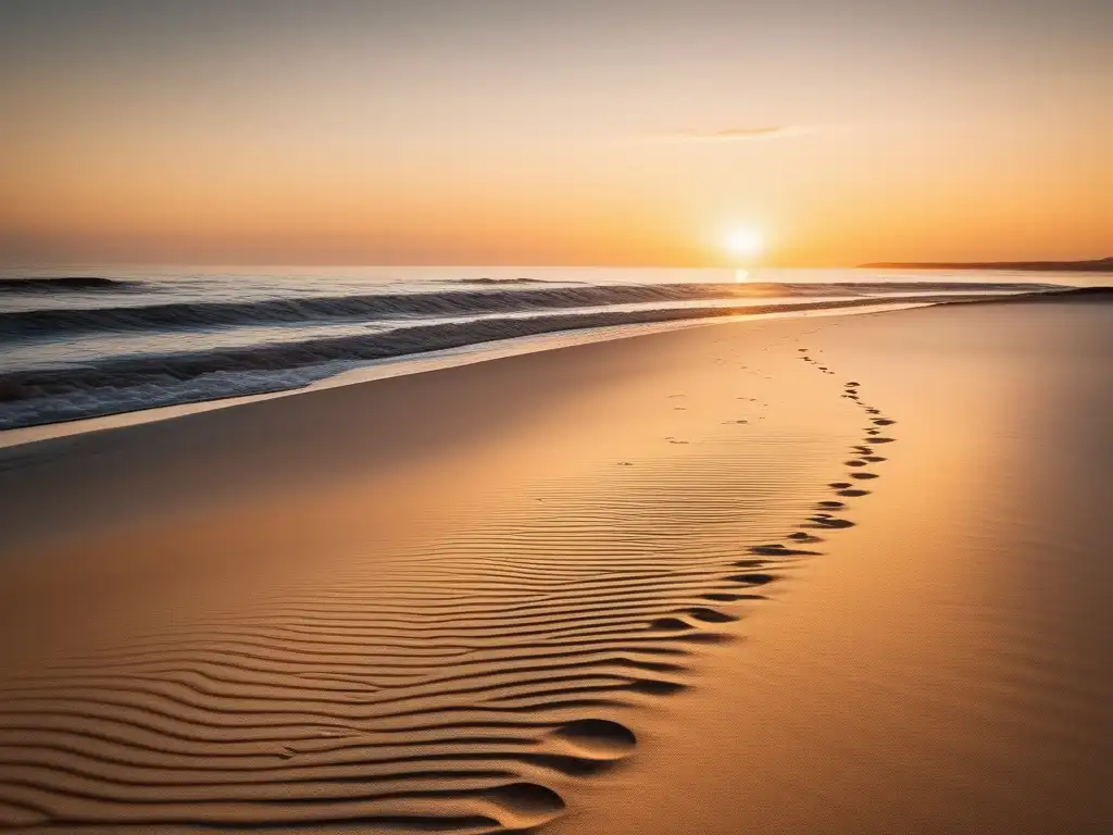 Playa serena al atardecer: Estrategias bienestar emprendedores crisis