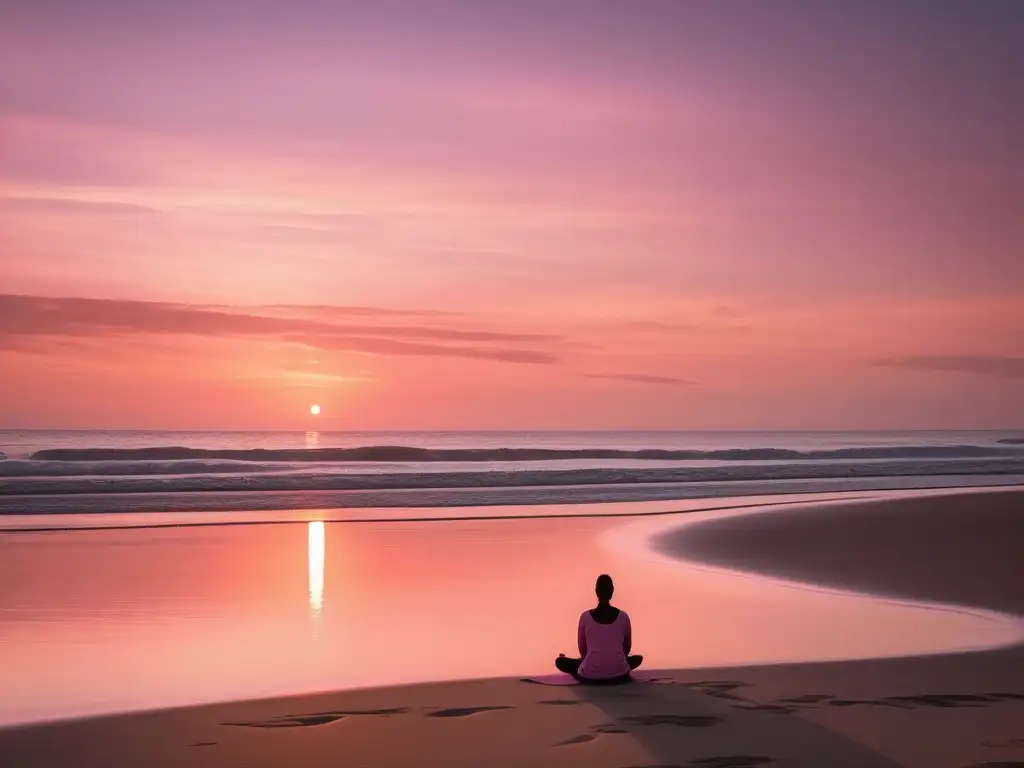 Playa al atardecer: Beneficios del mindfulness para la salud mental