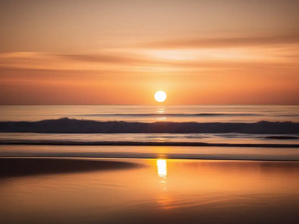 Serenidad en la playa al atardecer, prevención trastorno estrés agudo