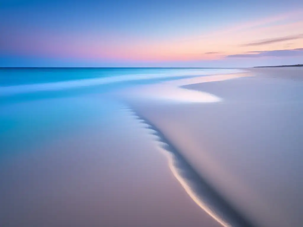 Playa tranquila al atardecer con técnicas neurocientíficas para salud mental