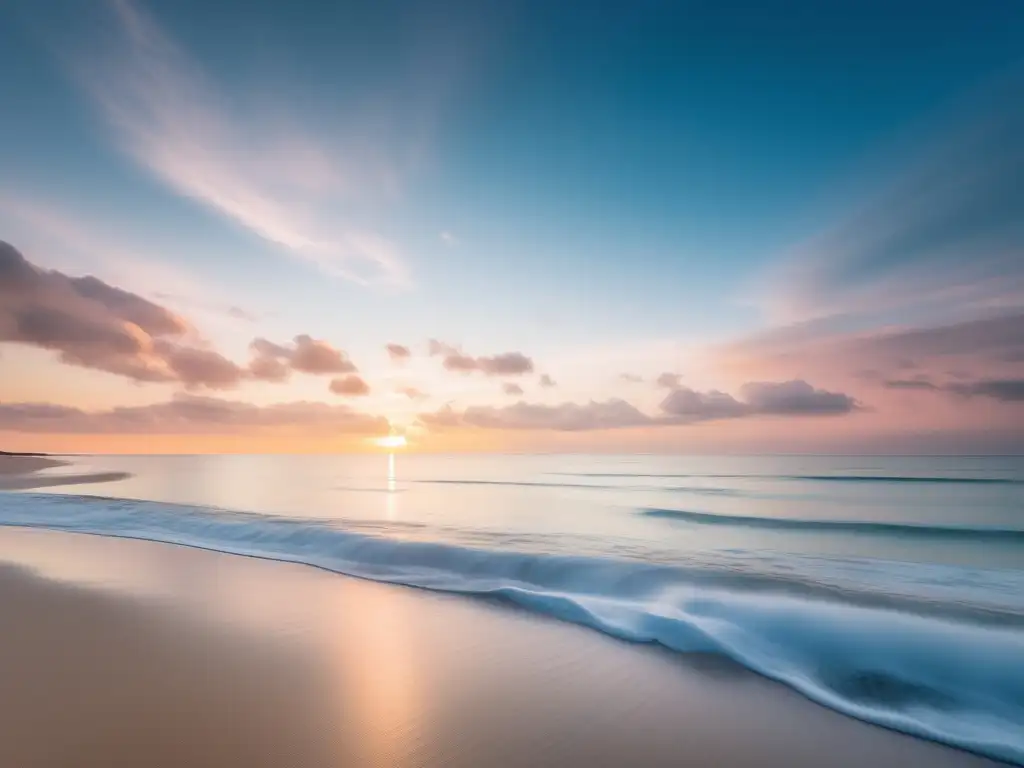 Beneficios omega 3 para salud mental: imagen 8k muestra poder con escena serena de playa y cielo pastel