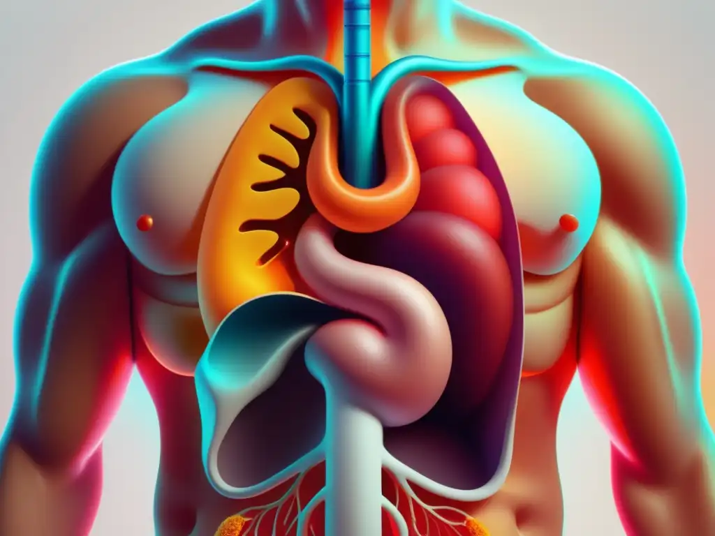 Efectos del alcohol en la salud mental: Ilustración moderna de la absorción y metabolismo del alcohol en el cuerpo humano