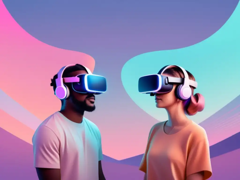 Beneficios de la realidad virtual en relaciones a distancia: Pareja conectada en realidad virtual, superando la distancia física