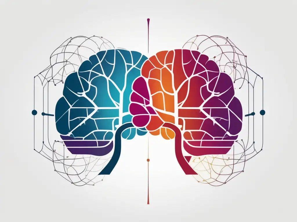 Técnicas neurocientíficas relaciones saludables: dos cerebros conectados en una imagen minimalista y moderna