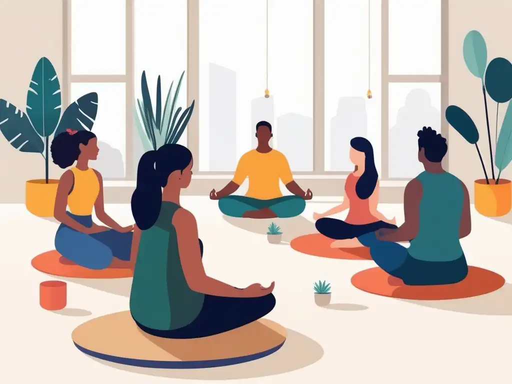 Beneficios del mindfulness en educación especial: Una imagen minimalista y moderna de un aula serena, llena de luz natural