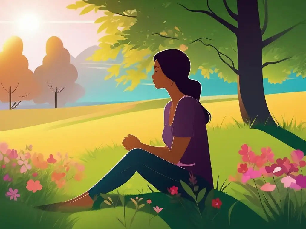 Beneficios del Mindfulness para la salud mental en una imagen de serenidad y tranquilidad con persona en meditación