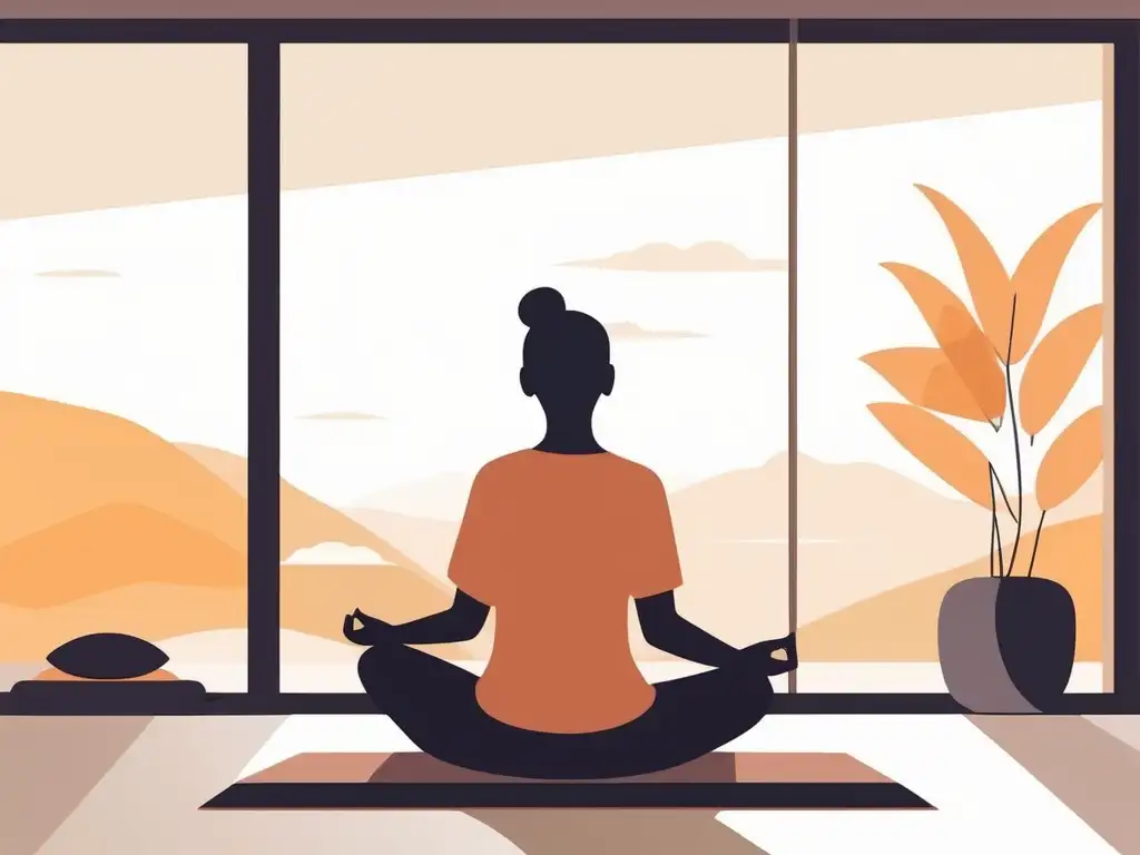 Beneficios del mindfulness en el aprendizaje: práctica de meditación en una habitación luminosa y minimalista