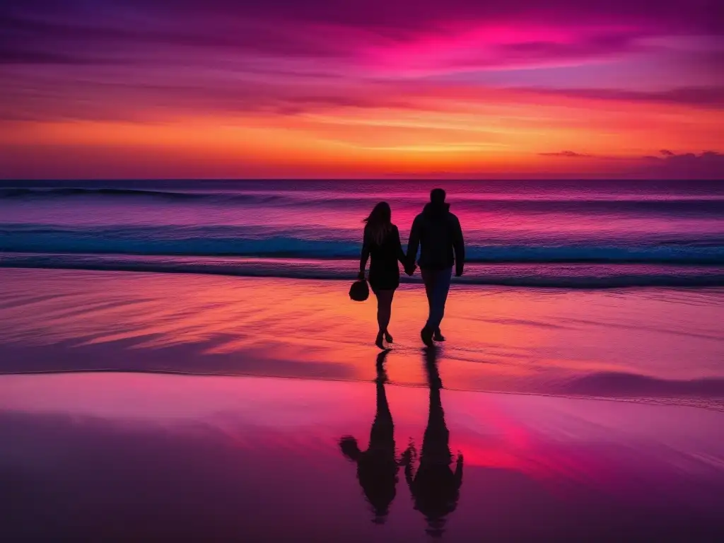 Hermosa imagen de una playa al atardecer con colores vibrantes, reflejando paz y bienestar (Consejos bienestar vejez salud mental)