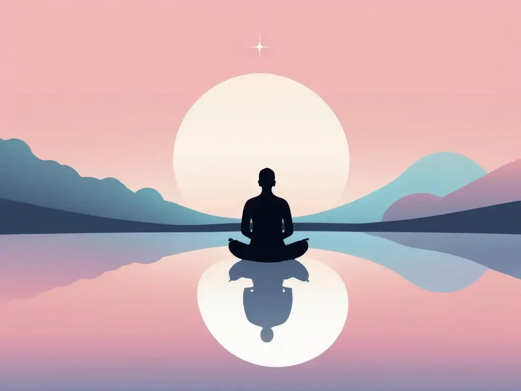 Ilustración minimalista que representa la tranquilidad y beneficios del mindfulness para mejorar salud mental