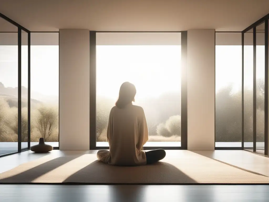 Imagen de técnica de meditación de concentración en un ambiente sereno y tranquilo