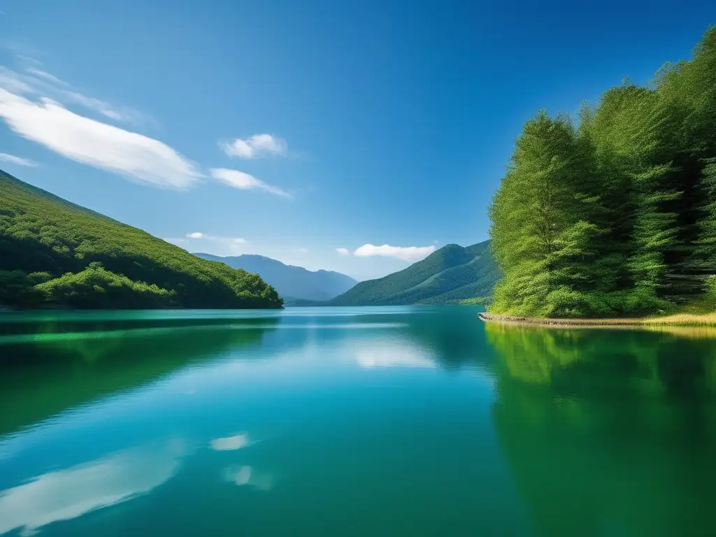 Paisaje sereno con lago y montañas, simbolizando conceptos básicos de salud mental