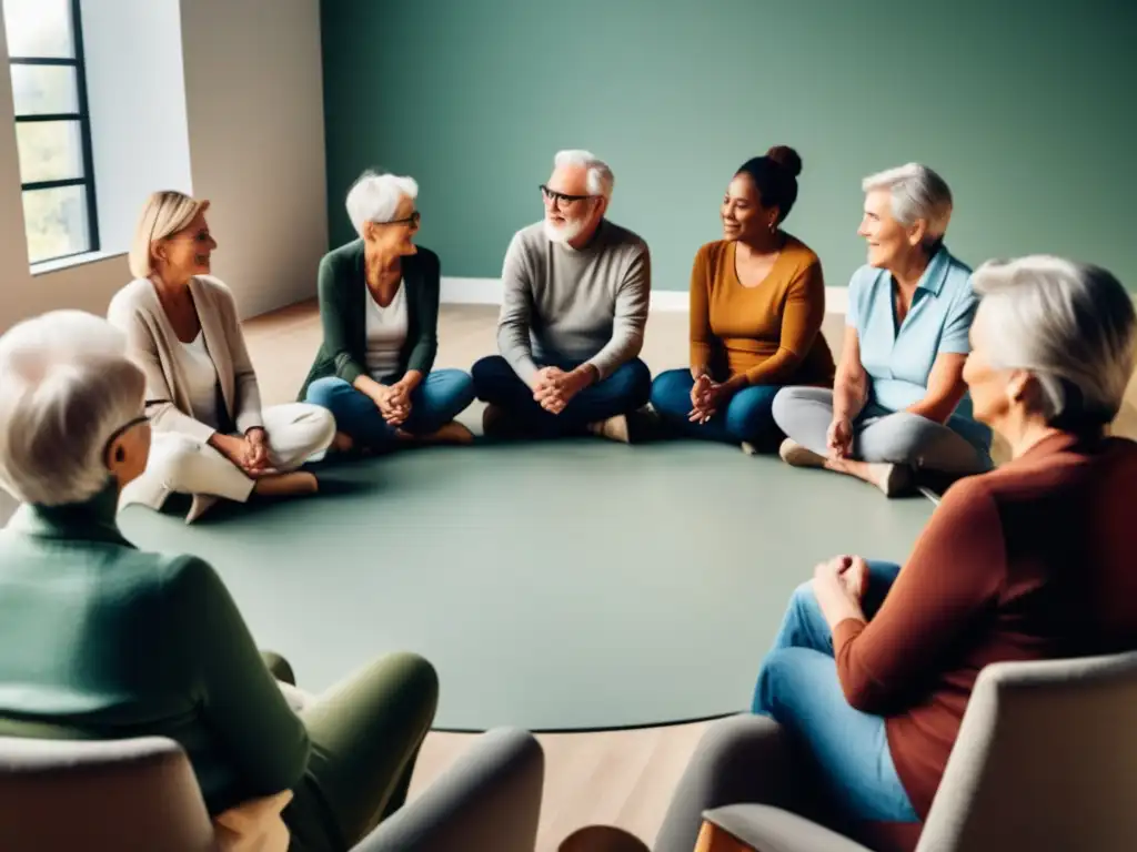 Terapia para salud mental adolescentes: Grupo diverso de adolescentes en terapia, expresando emociones y conversando en círculo