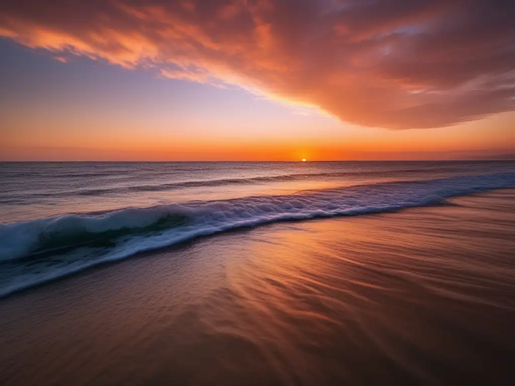 Guía para padres trastorno bipolar adolescencia: Imagen serena y tranquila de un océano al atardecer, brindando esperanza